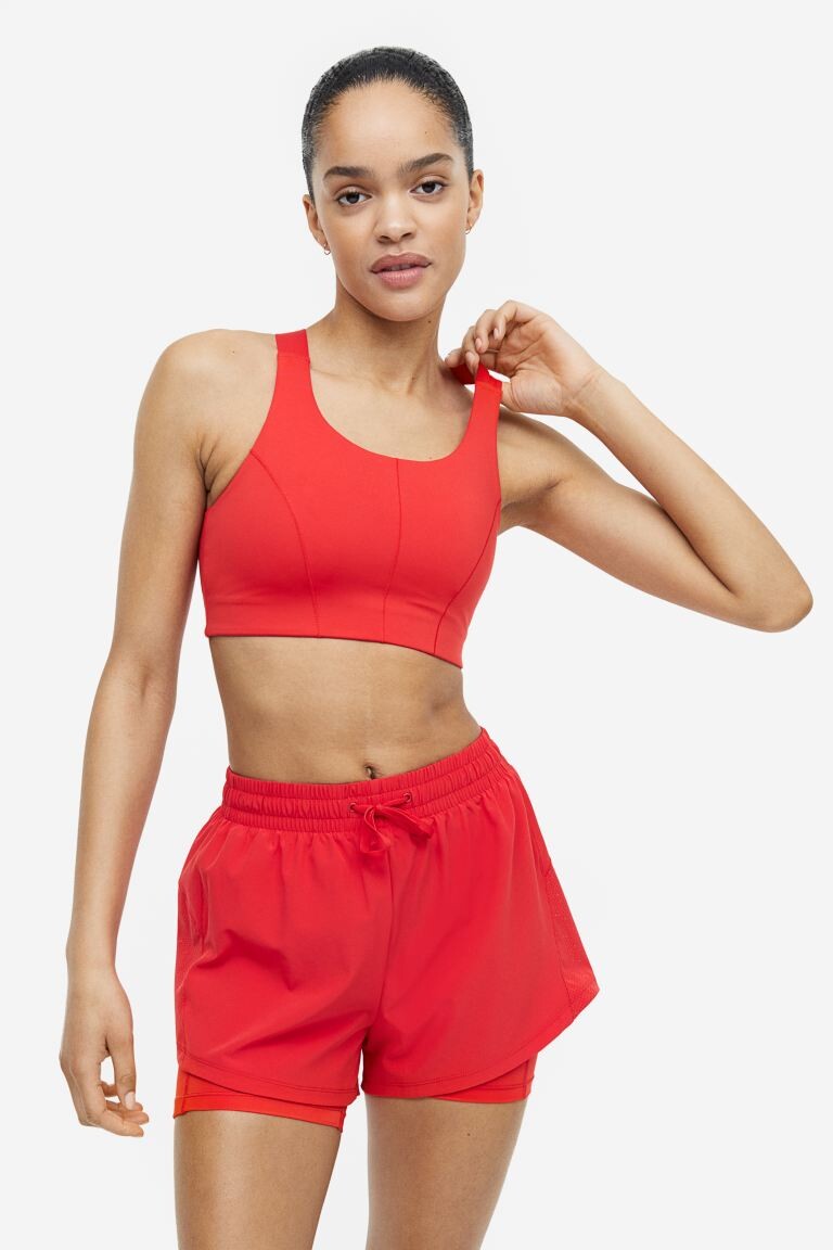 

Двойные шорты для бега DryMove H&M, красный