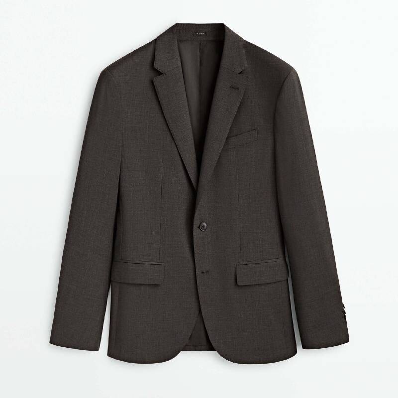 

Пиджак Massimo Dutti Brown Wool Suit, коричневый