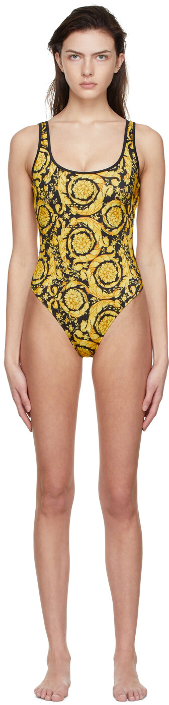 

Черный слитный купальник Barocco Versace Underwear