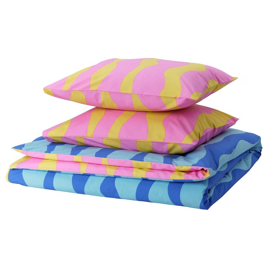 Комплект постельного белья Ikea Sommarvicker, 240x220/50x60 см, синий ...