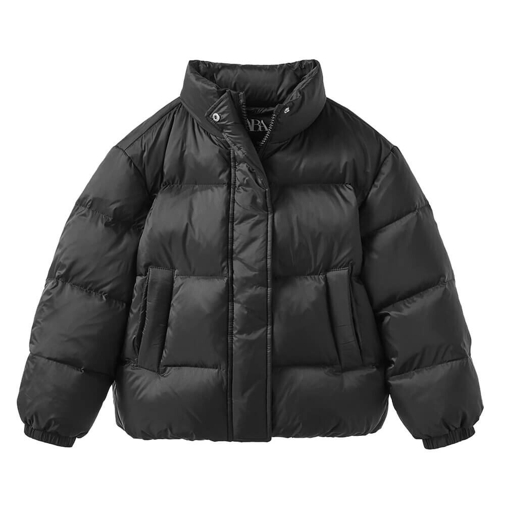 

Пуховик Zara Kids Feather Down, черный