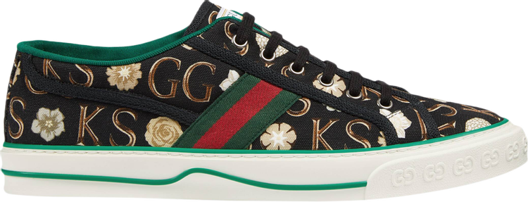 Кроссовки Ken Scott x Gucci Tennis 1977 Black Monogram, черный - фото