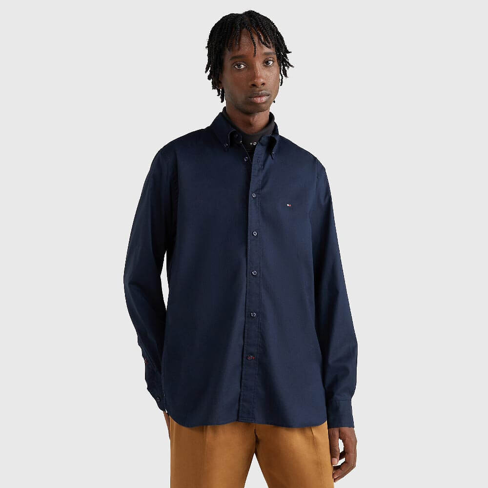 

Рубашка Tommy Hilfiger Regular Fit Cotton Poplin, темно-синий