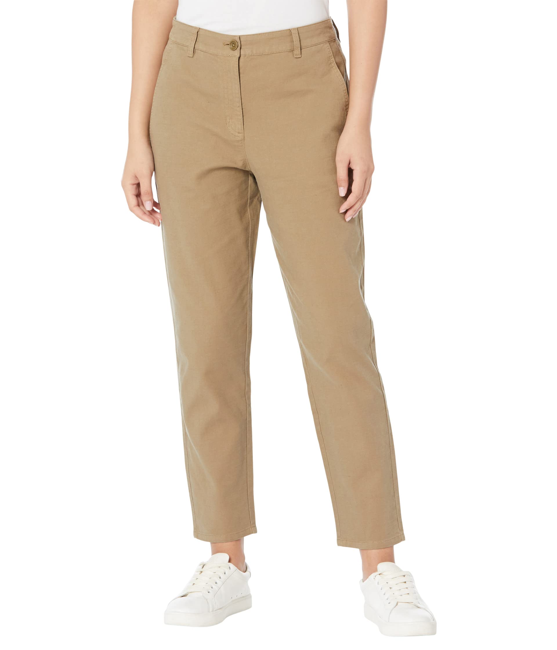 Брюки Eileen Fisher, High-Waisted Tapered Ankle Pants in Organic Cotton Hemp Stretch