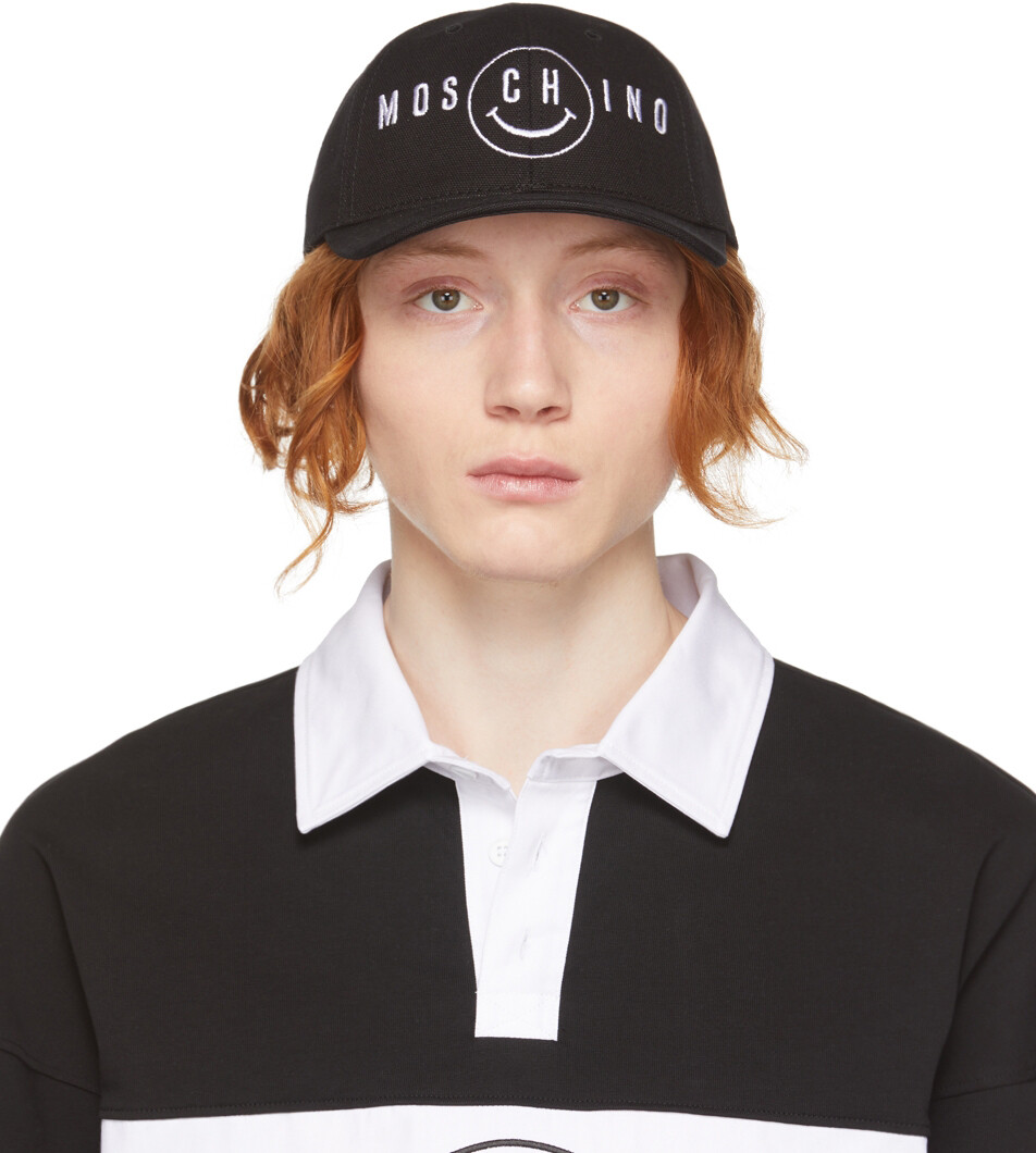 

Черная кепка с вышитым логотипом Smiley Edition Moschino