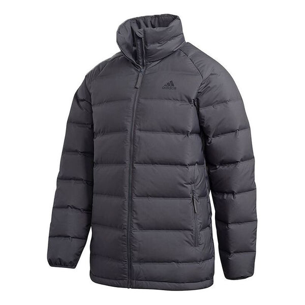 

Пуховик Adidas Helionic Stand Collar Stay Warm Casual Sports Gray, Серый