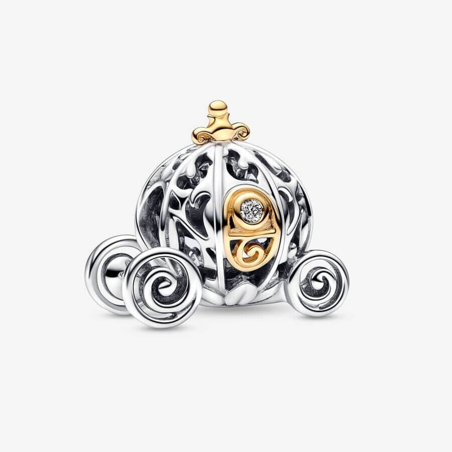 

Шарм Pandora x Disney 100th Anniversary Cinderella's Enchanted Carriage Lab-Grown Diamond, серебро/золото