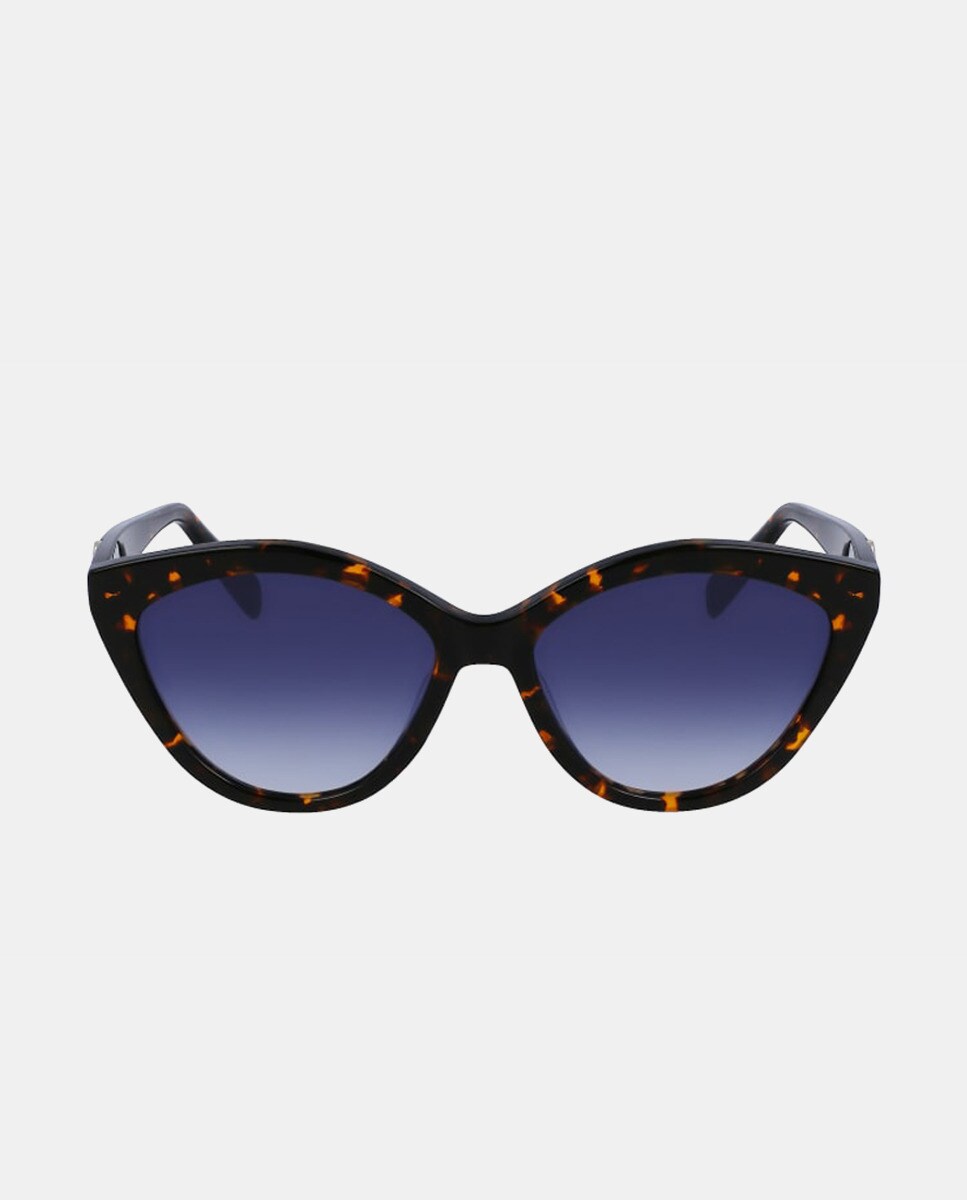 Женские солнцезащитные очки «кошачий глаз» темно-коричневого цвета гавана Longchamp, темно коричневый