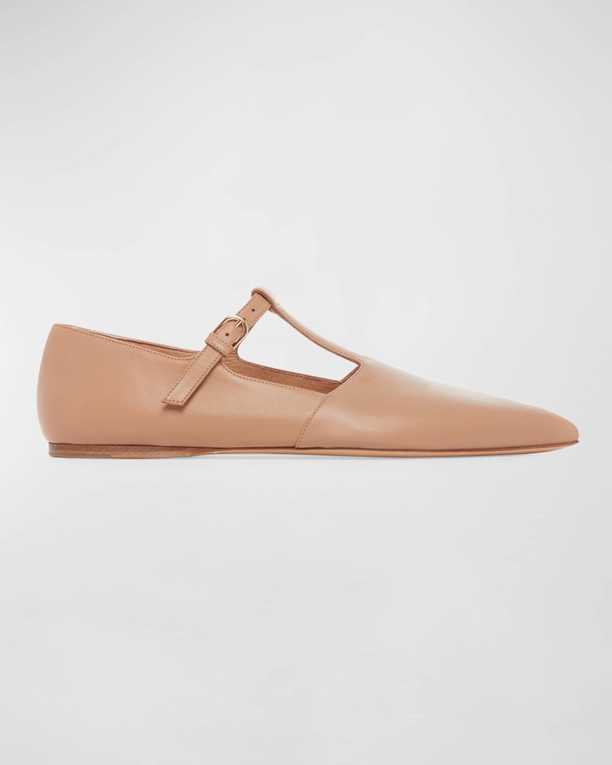 

Балетки Lola Lambskin с Т-образными бретелями Gabriela Hearst, цвет Dark Camel