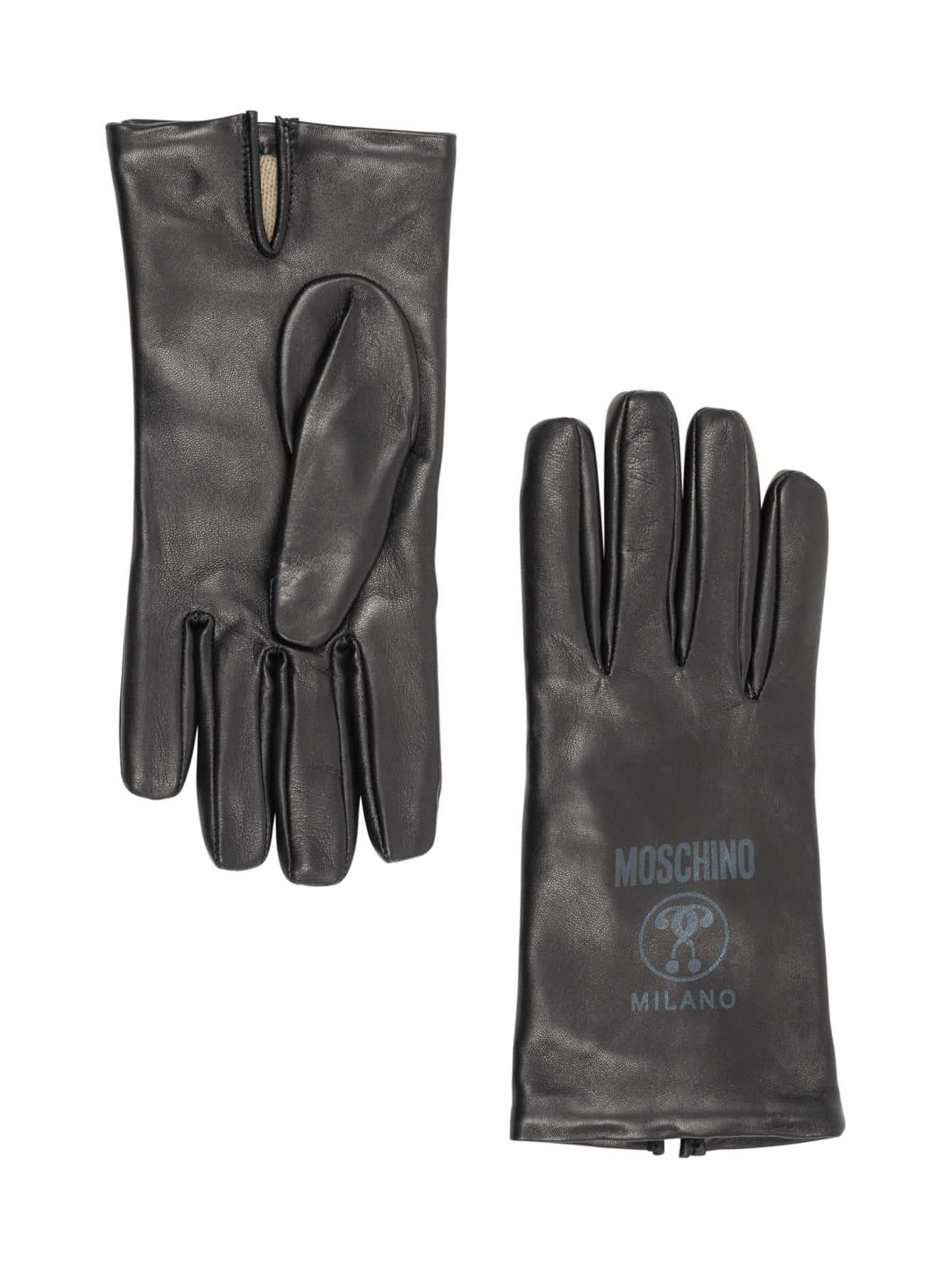 Мужские перчатки Moschino ЧЕРНЫЕ 60071M5470L16, черный
