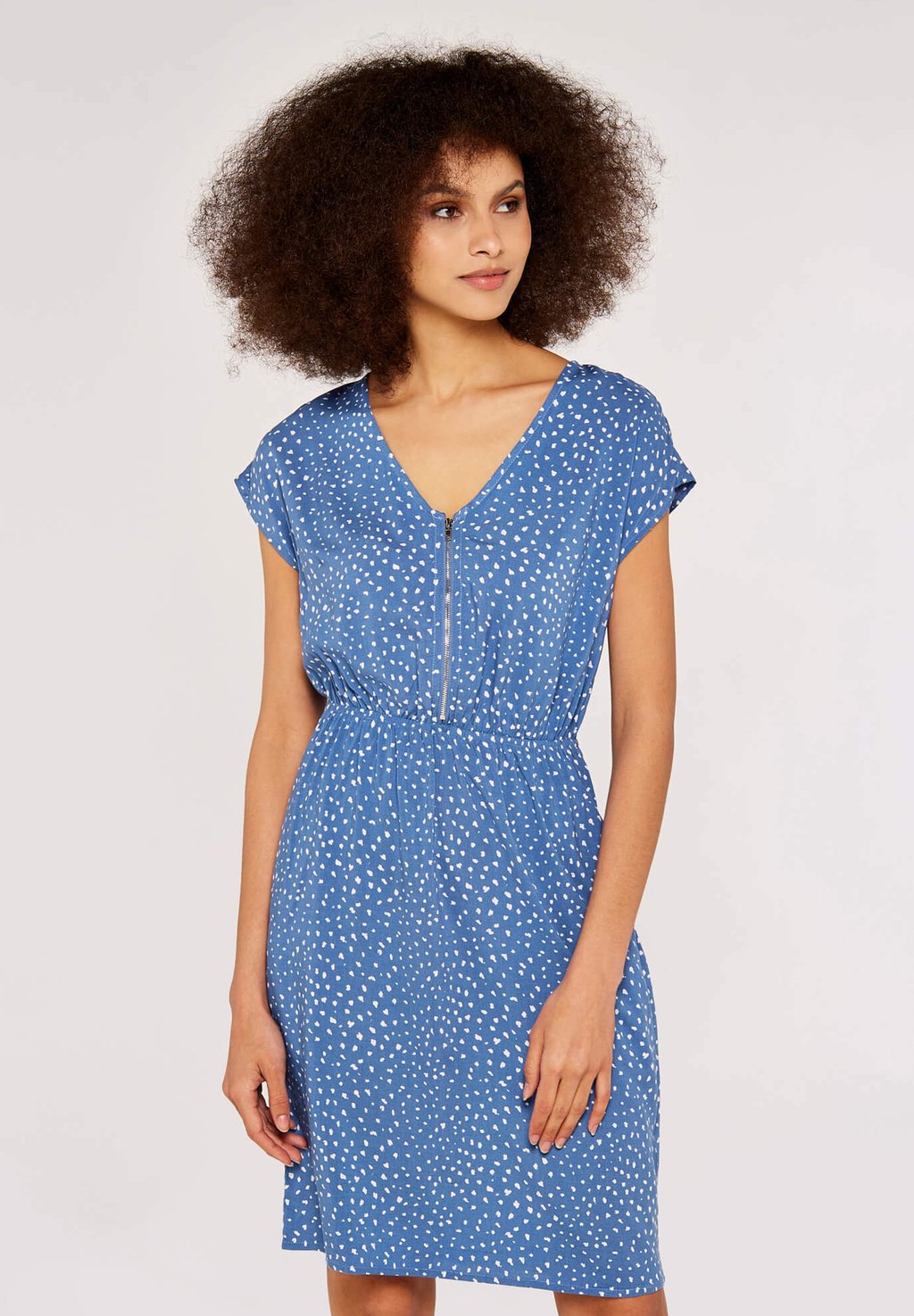 Повседневное платье DOT ZIP FRONT Apricot, цвет blue
