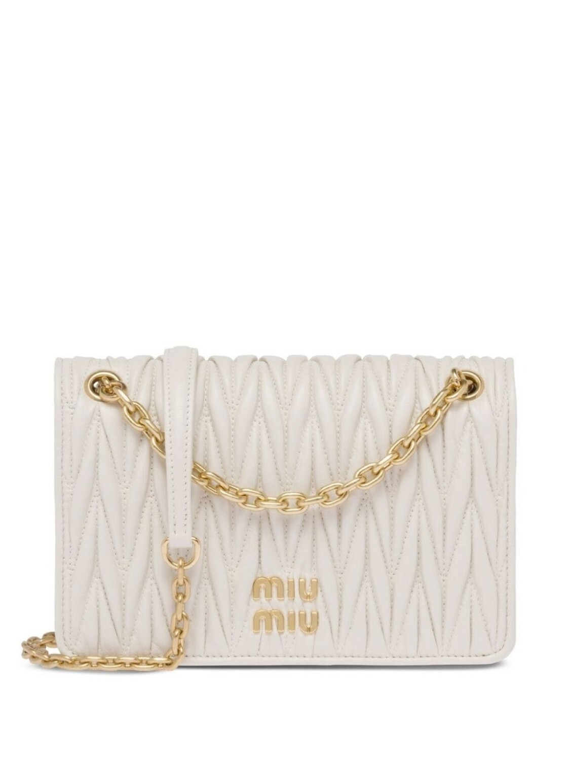 

Miu Miu стеганая мини-сумка, белый