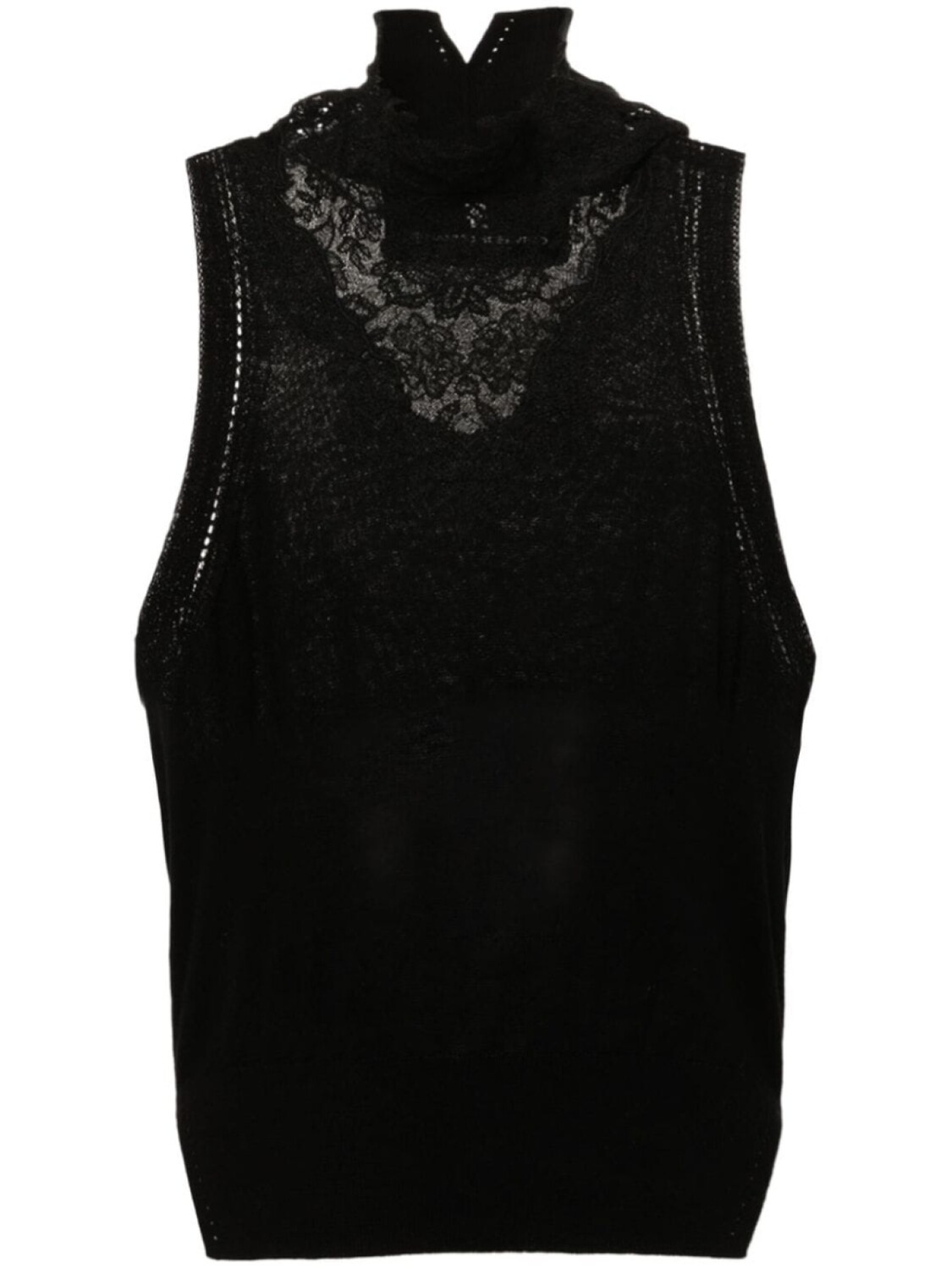 

Ermanno Scervino топ тонкой вязки с кружевной вставкой, черный