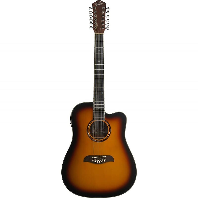 Акустическая гитара Oscar Schmidt OD312CETS 12-String Dreadnought Acoustic Electric Guitar, Tobacco Sunburst mz chg 12 3grey skull2 чехол для гитары дредноут mezzo