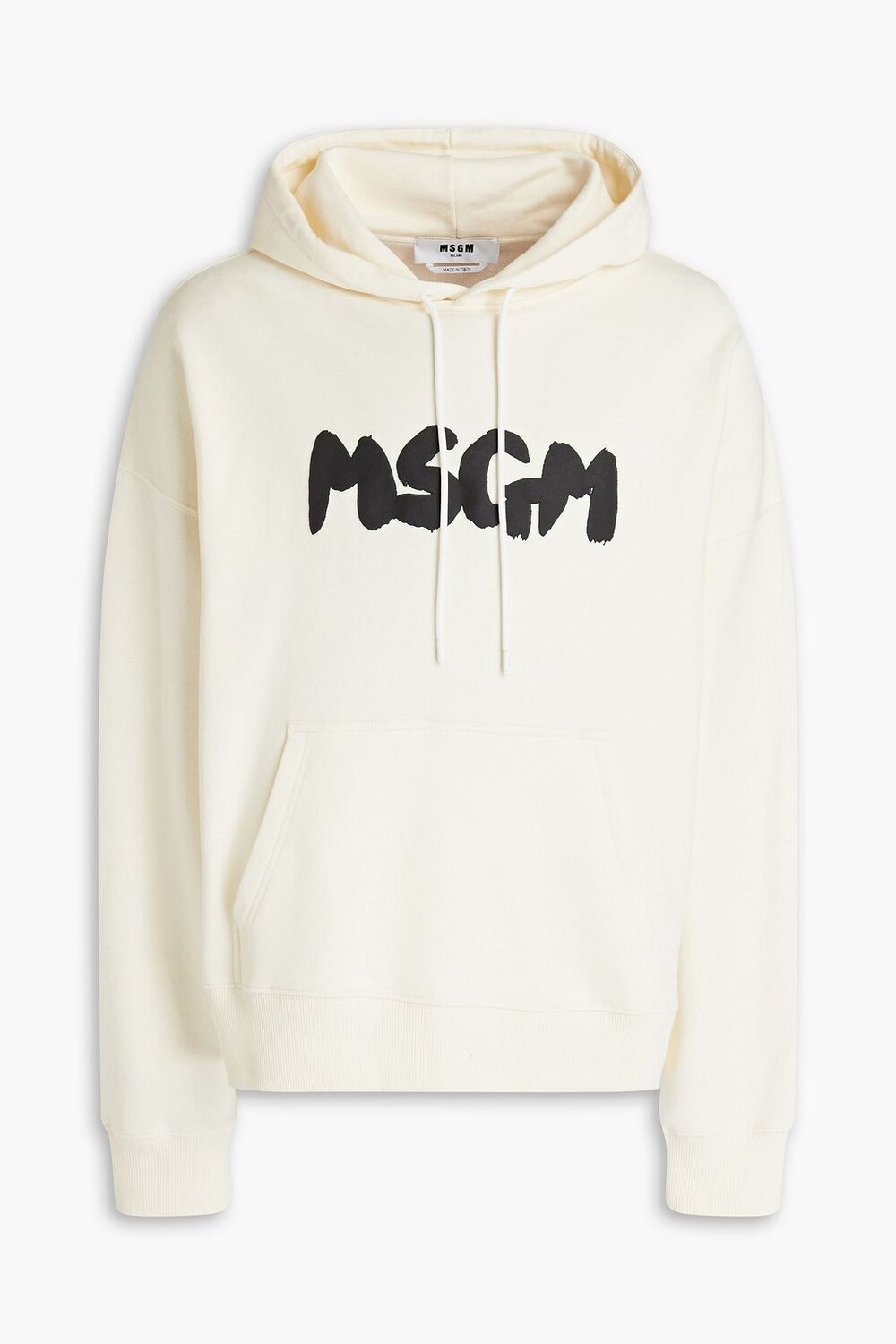

Толстовка из французской махровой ткани с принтом MSGM, кремовый, Бежевый