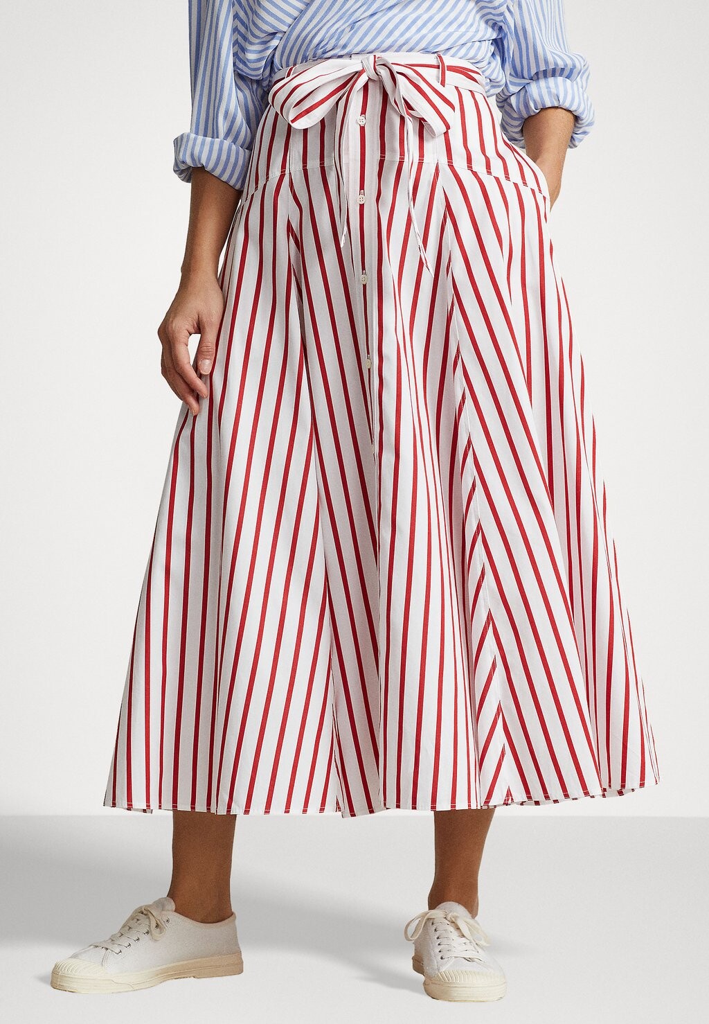 

Юбка-колокольчик Mid Full Polo Ralph Lauren, цвет red/white