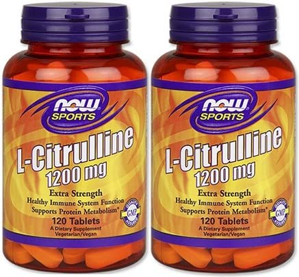 L-цитруллин Now Extra Strength 1200 мг, 120 таблеток, 2 предмета now foods sports l цитруллин 1200 мг 120 таблеток