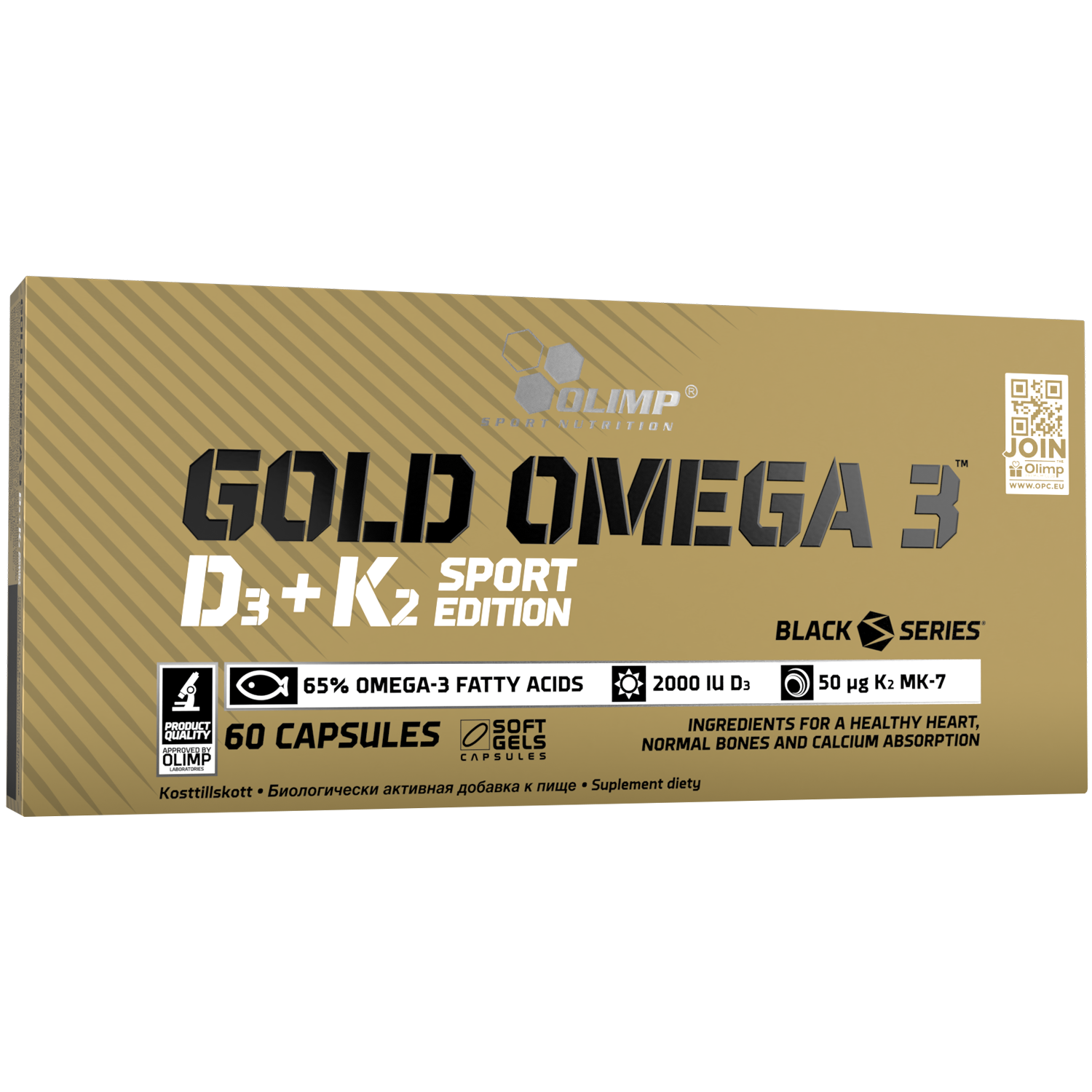 Olimp Gold Omega 3 D3+K2 Sport Edition биологически активная добавка, 60 капсул/1 упаковка