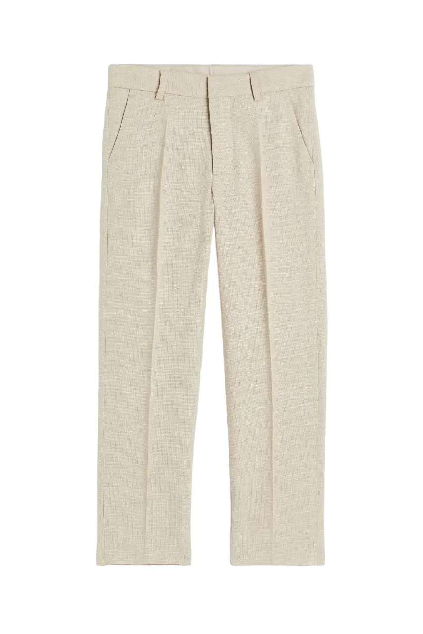 

Брюки H&M Textured Suit, светло-бежевый