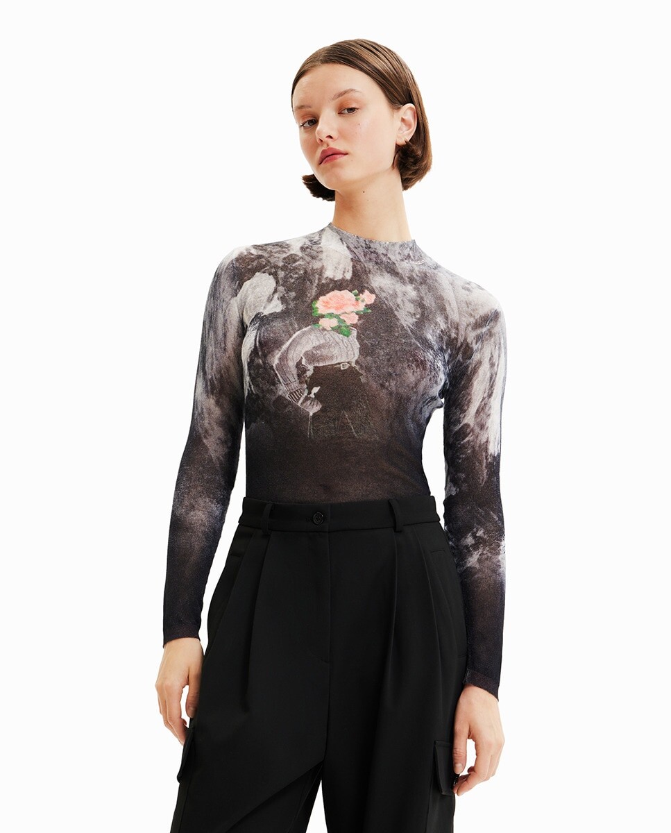 

Расфокусированный тонкий свитер Desigual, черный
