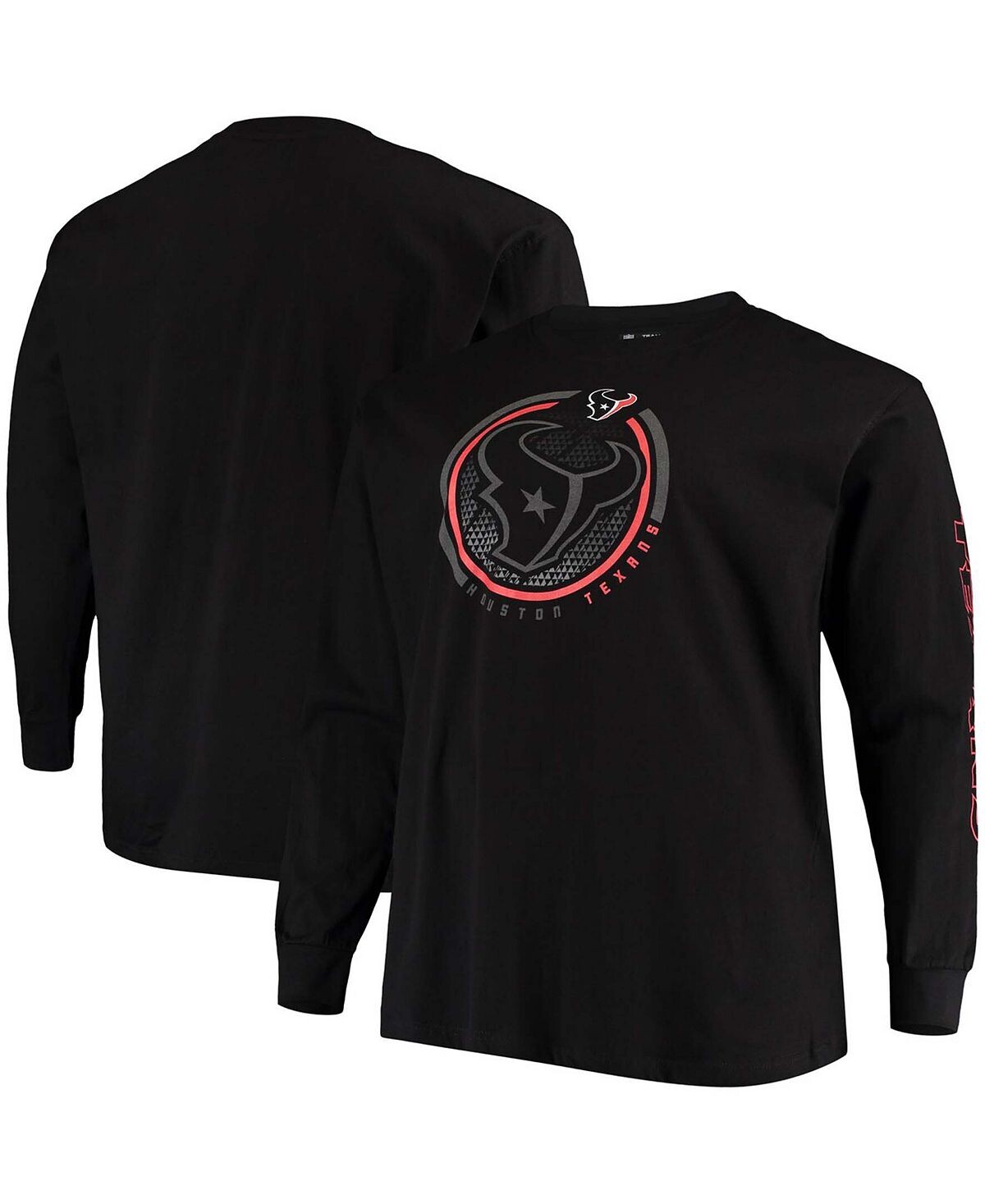 

Мужская футболка big and tall black houston texans color pop с длинным рукавом Fanatics, черный