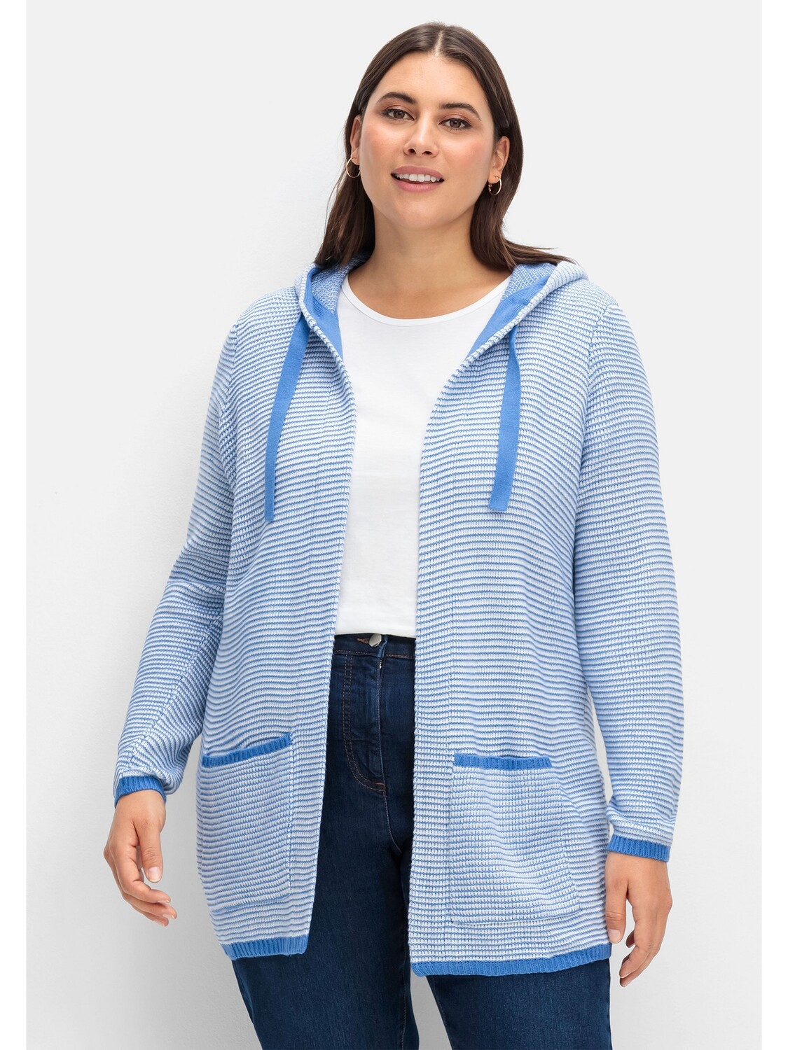 

Кардиган sheego Strickjacke, синий