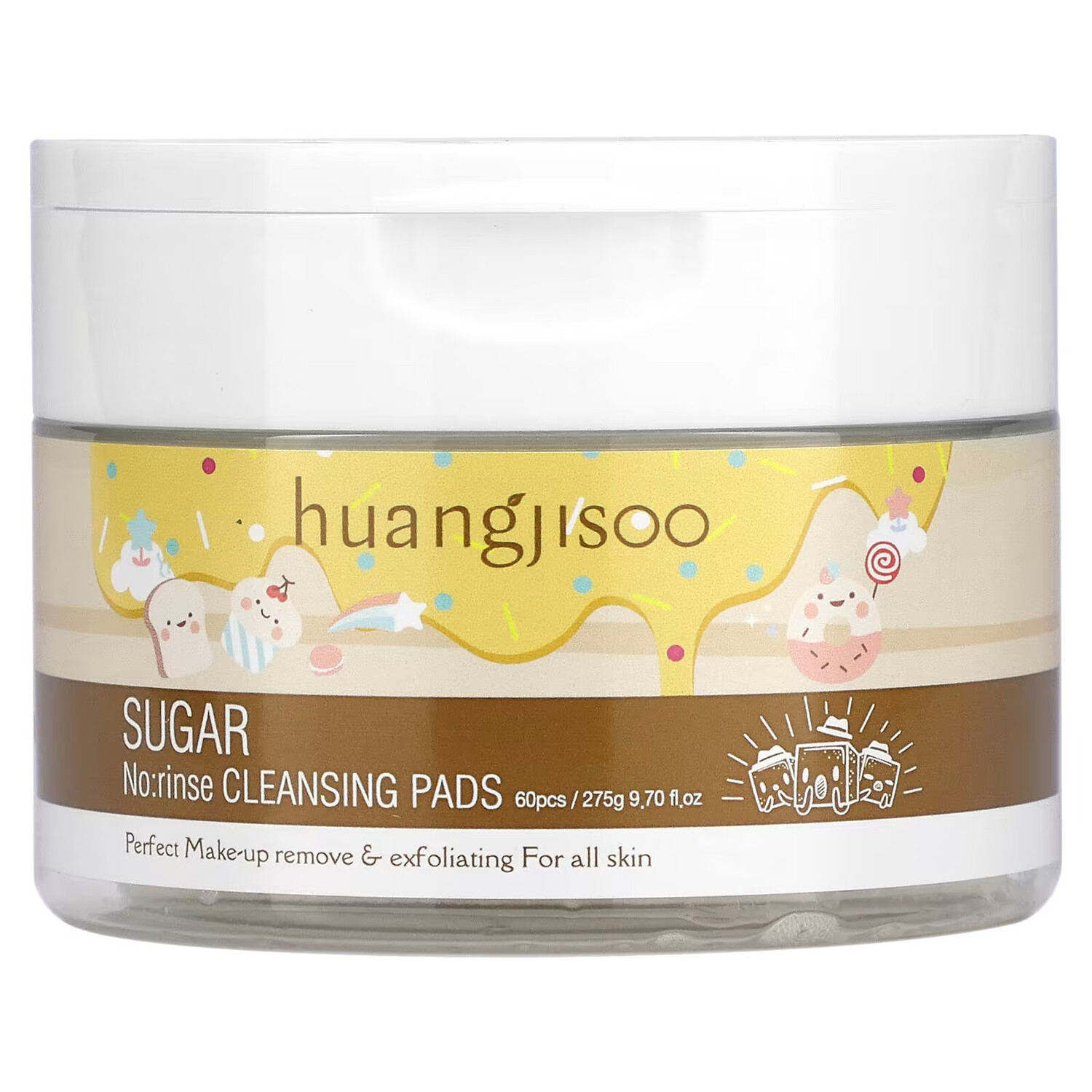

Huangjisoo, Сахарные Очищающие салфетки Rinse, 60 салфеток, 220 г (7,76 унции)
