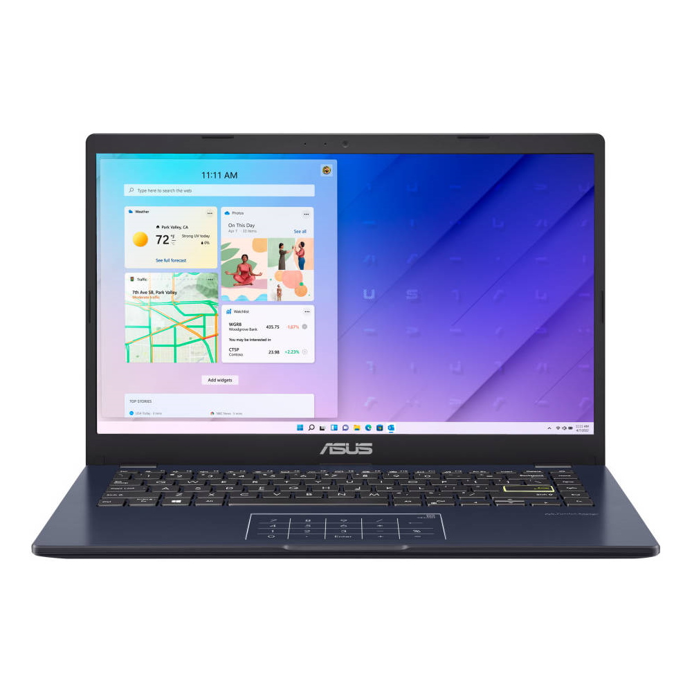 Ноутбук Asus E410MA, 14, 4ГБ/128ГБ, Celeron N4020, Intel UHD, Синий, английская/арабская раскладка ноутбук hp 14 dq0060nr 14 hd сенсорный 4гб 64гб celeron n4020 угольно черный английская клавиатура