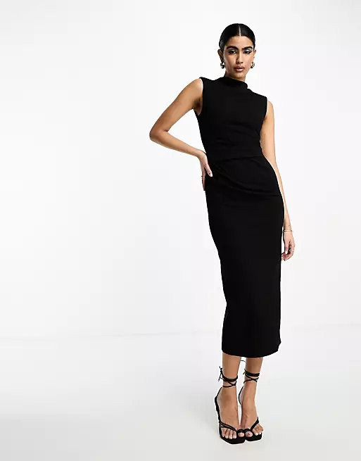 

Платье миди без рукавов Asos Design, черный