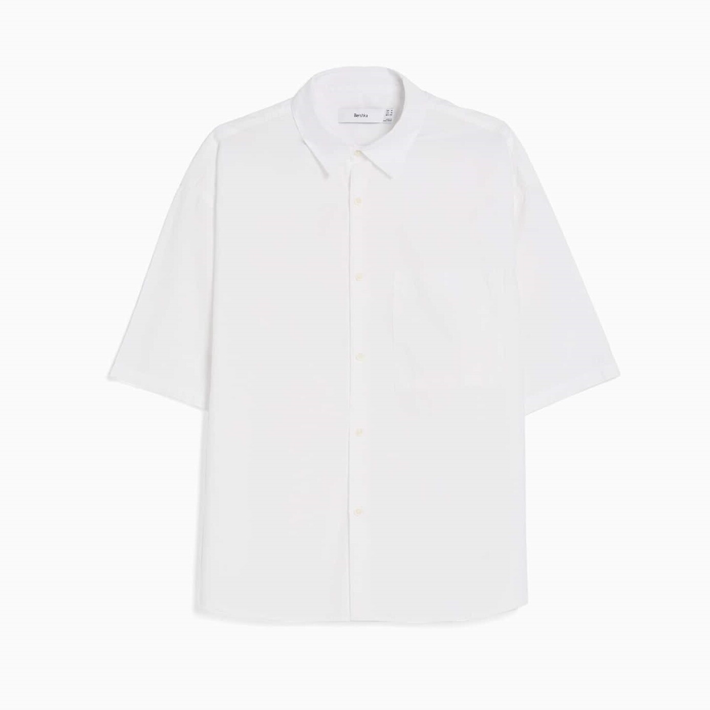 

Рубашка Bershka Short Sleeve Poplin, белый