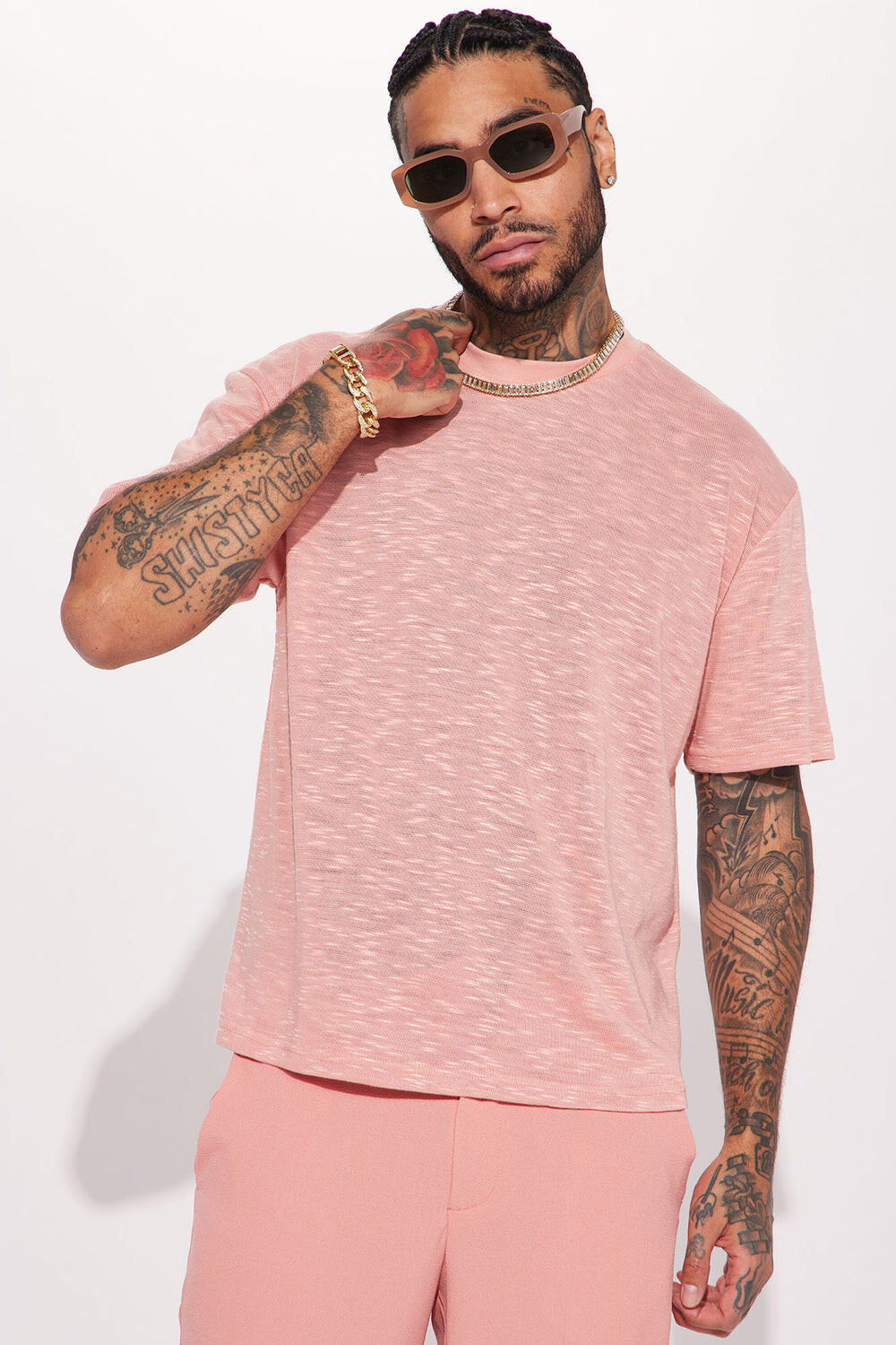 

Футболка Fashion Nova FNMH1009, лиловый, Розовый