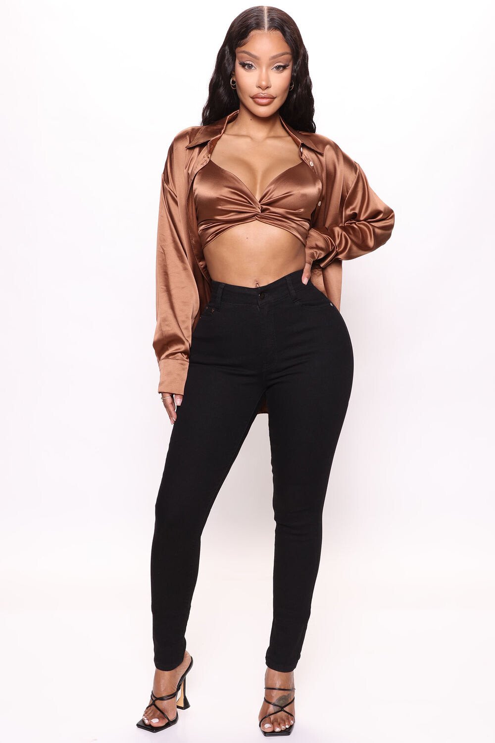 

Джинсы скинни Fashion Nova BOF71, черный