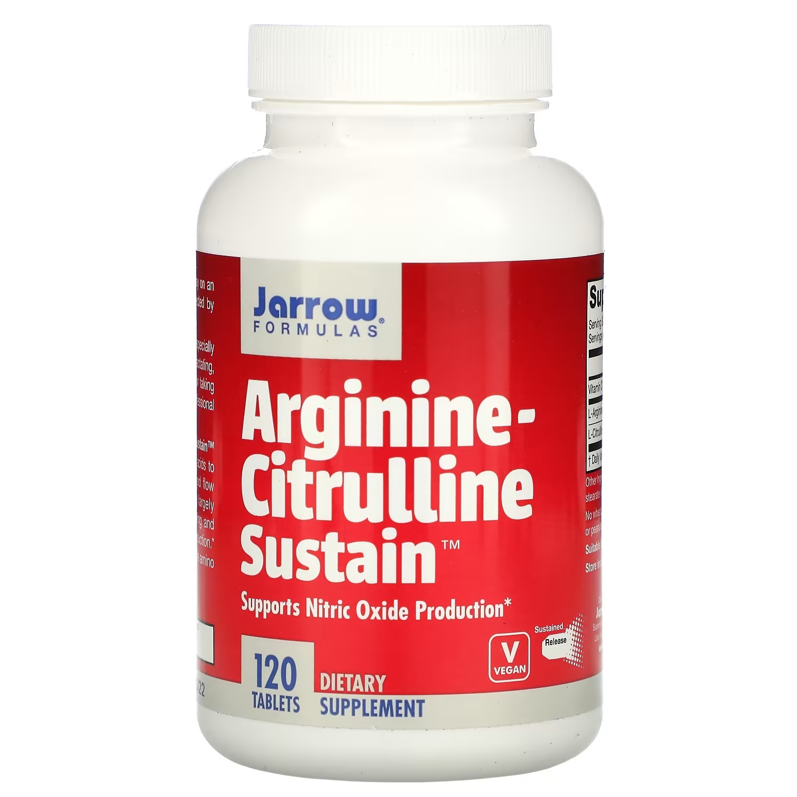 Jarrow Formulas Arginine-Citrulline Sustain аргинин и цитруллин, 120 таблеток jarrow formulas arginine citrulline sustain аргинин и цитруллин 120 таблеток