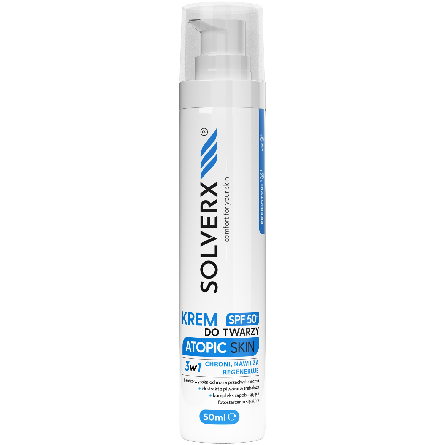цена Solverx Atopic Skin крем для лица SPF50+, 50 мл