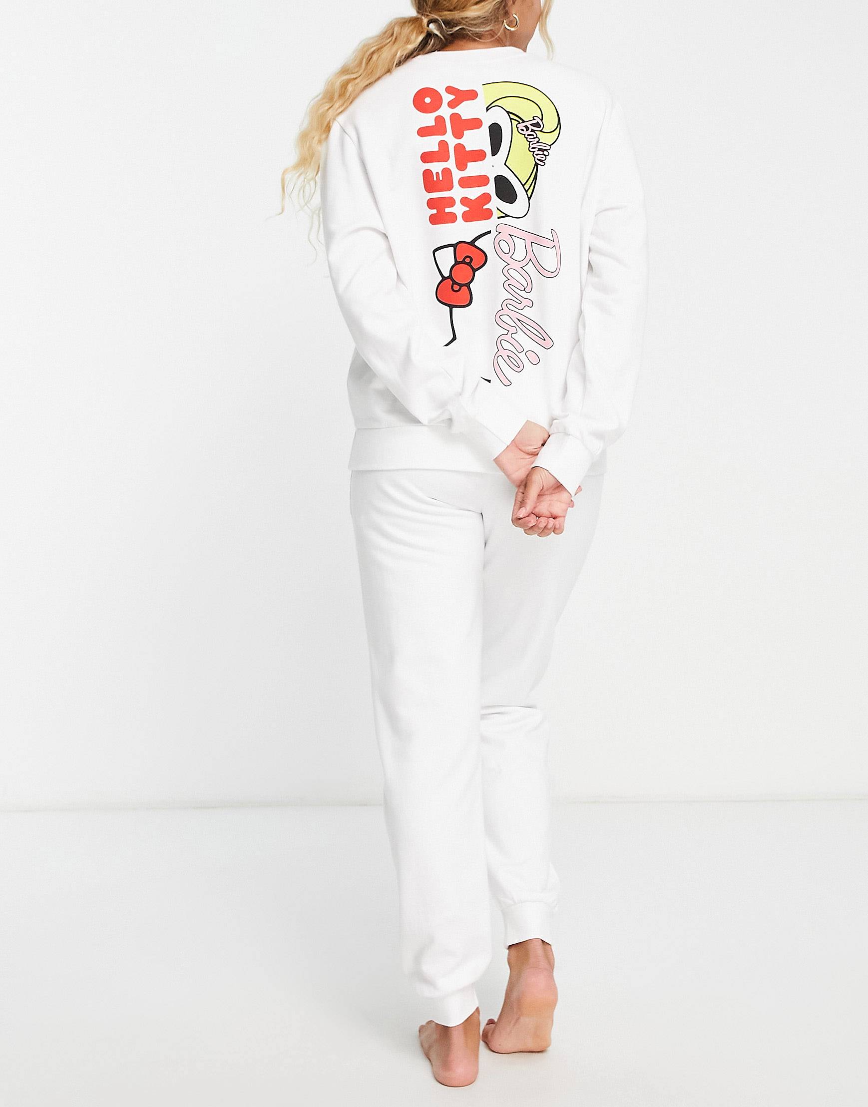 Белые спортивные штаны и джоггеры ASOS DESIGN Barbie x Hello Kitty – купить с доставкой из-за рубежа через платформу «CDEK.Shopping»