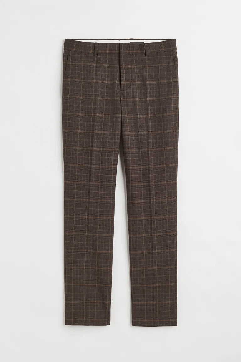 

Брюки узкого кроя H&M Plaid Suit, коричневый