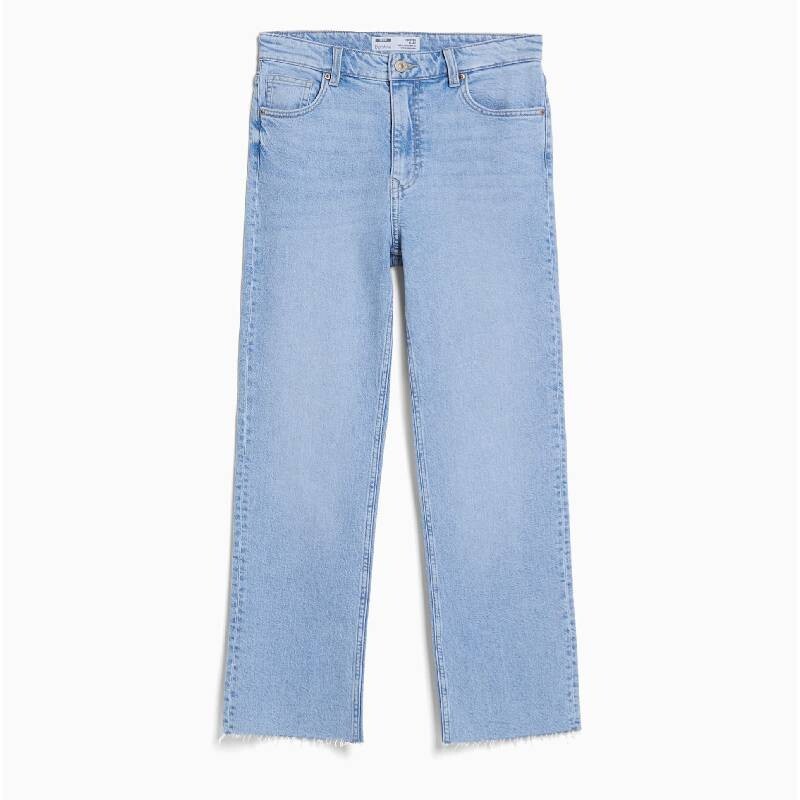 

Джинсы Bershka Cropped Flared, голубой