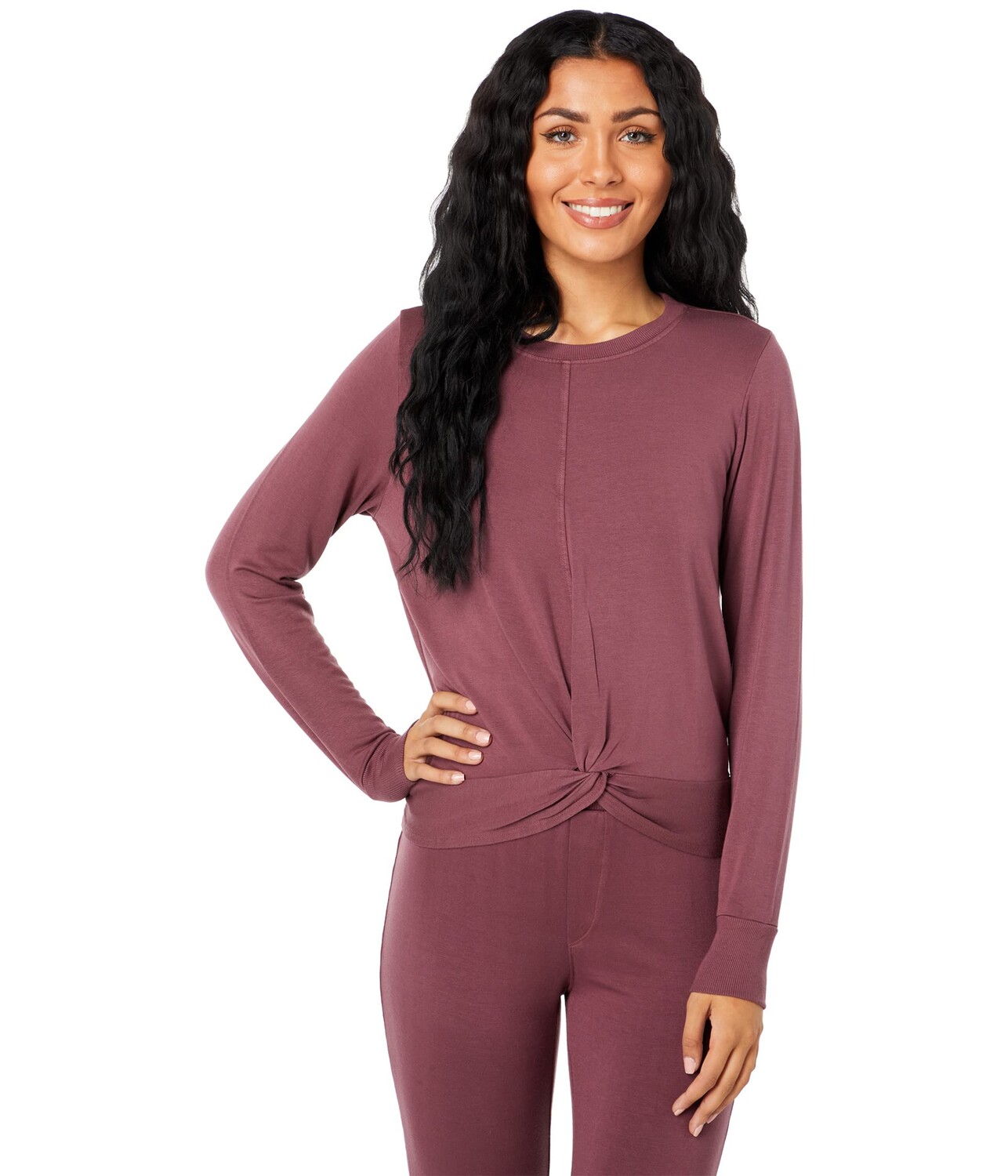 

Толстовка LAmade, Chloe Twist Front Pullover Sweatshirt in Lightweight Modal Terry, Коричневый