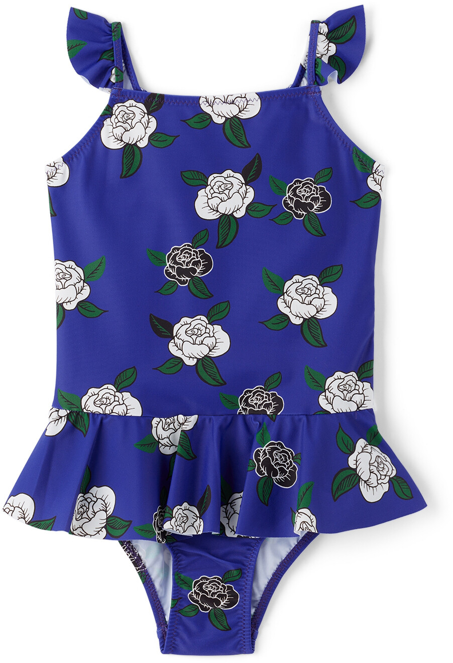 

Детский купальник с синей розой и юбкой Mini Rodini
