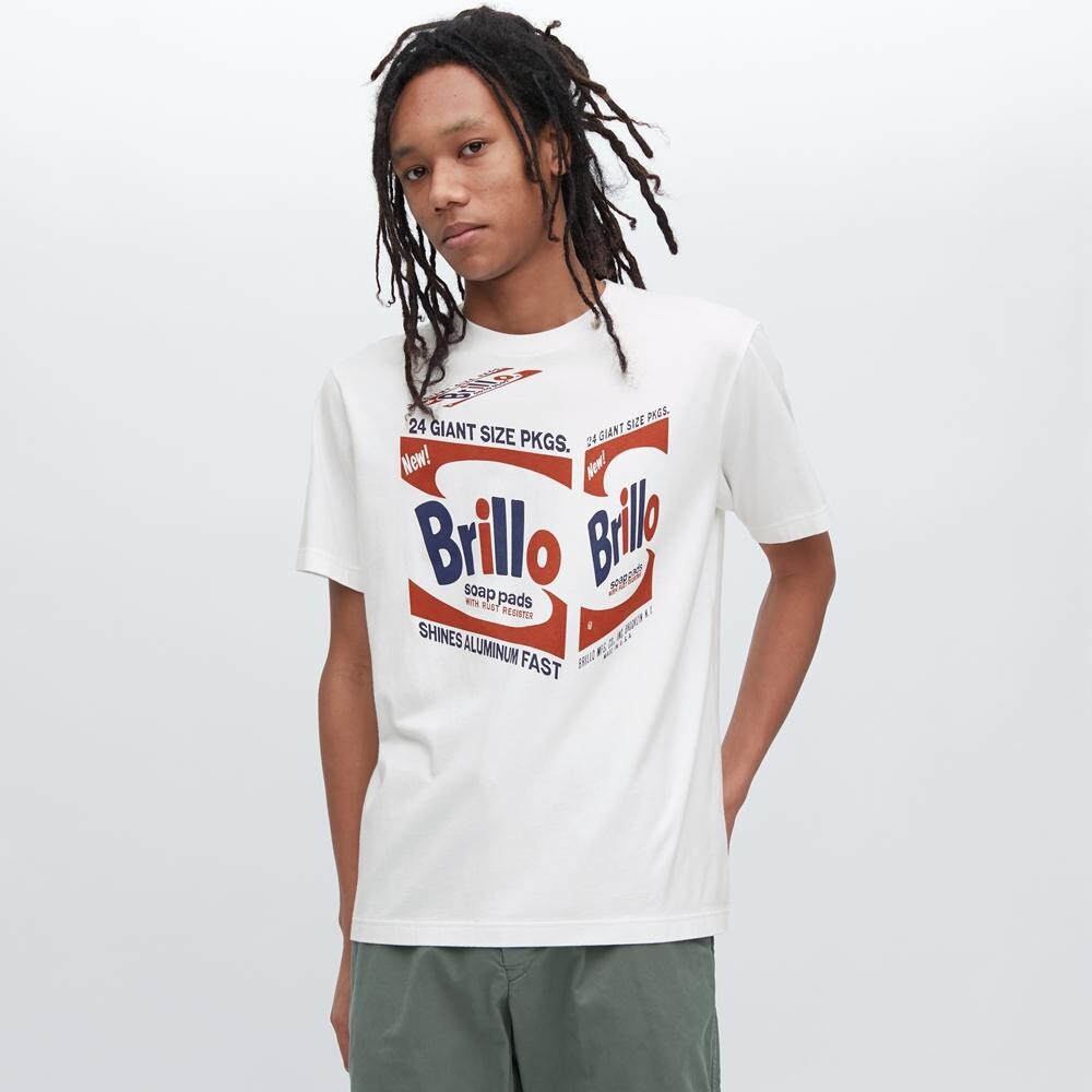 

Футболка с принтом унисекс Uniqlo, белый