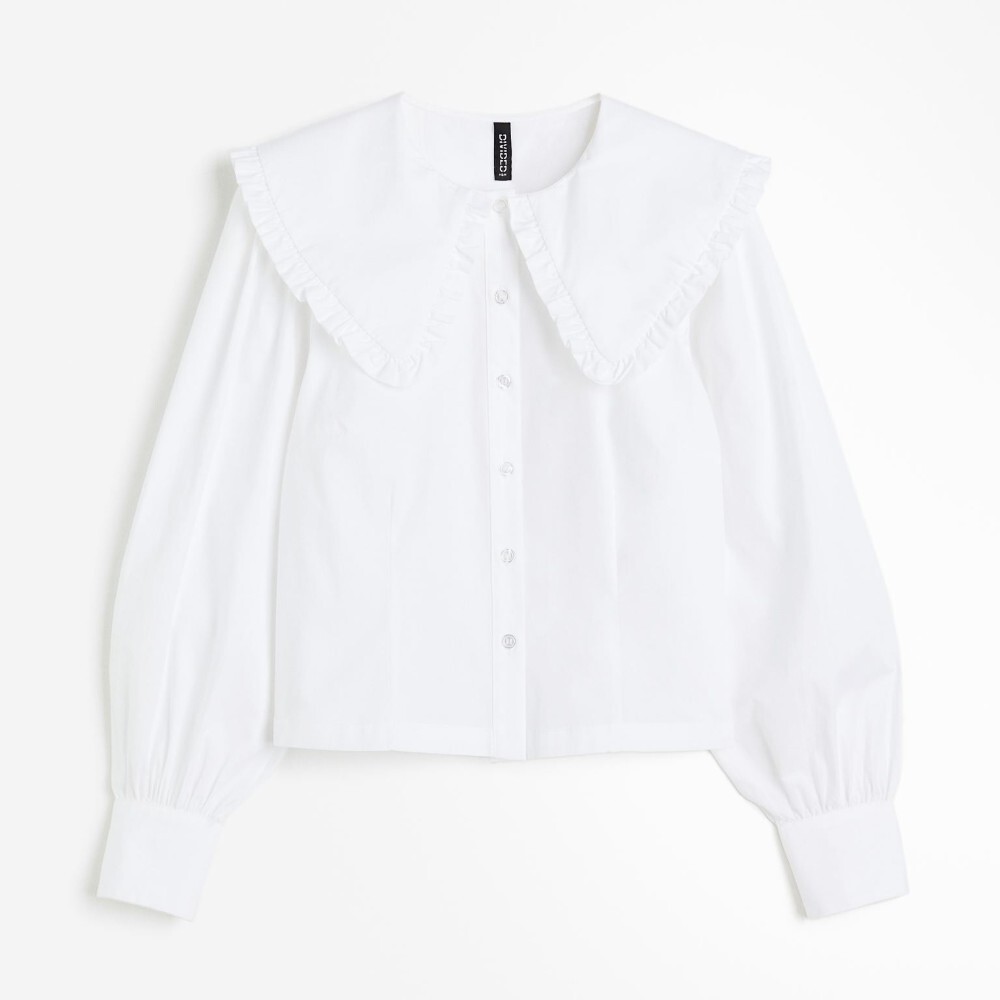 

Блузка H&M Poplin With Collar, белый