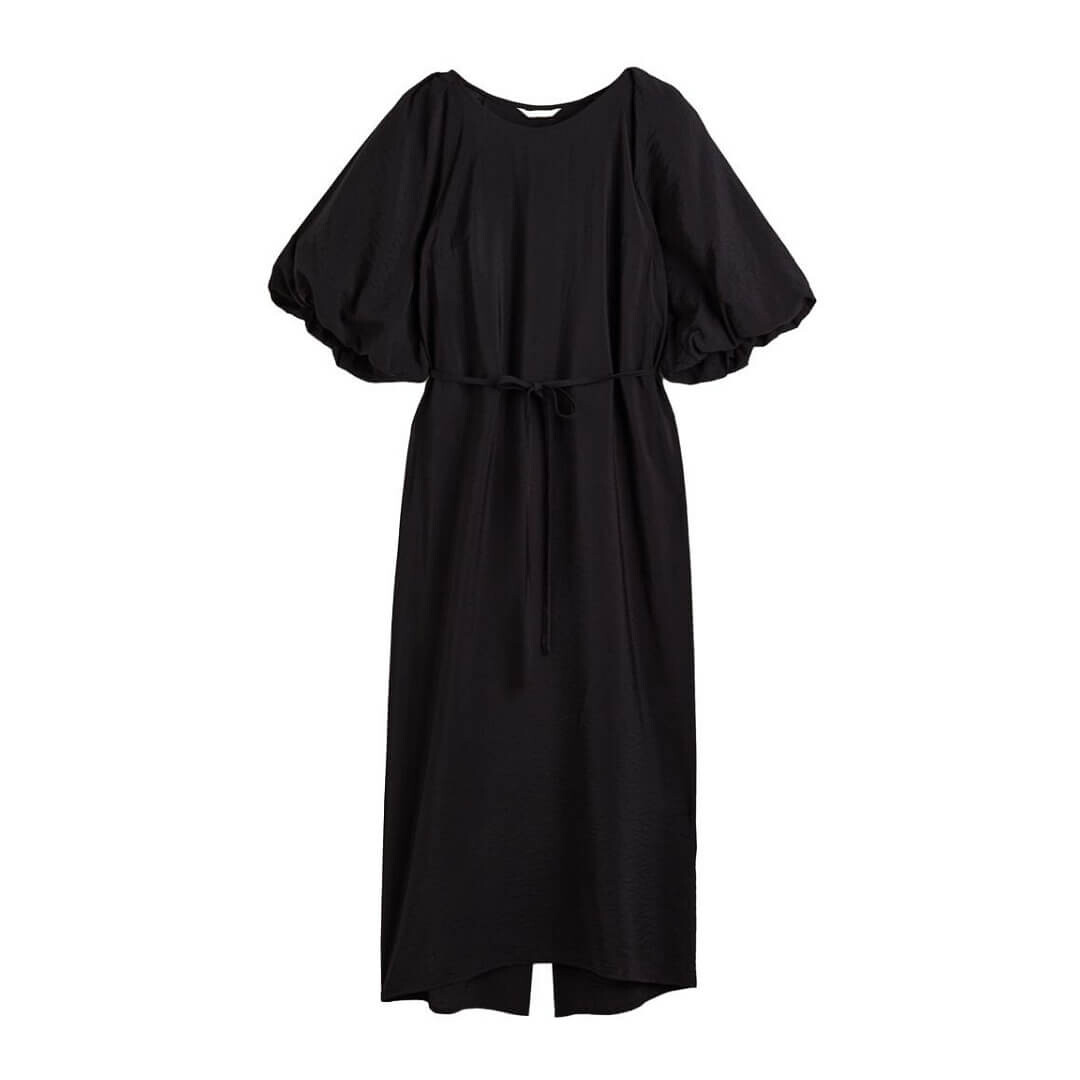 

Платье H&M Balloon-sleeved Tie-belt, черный