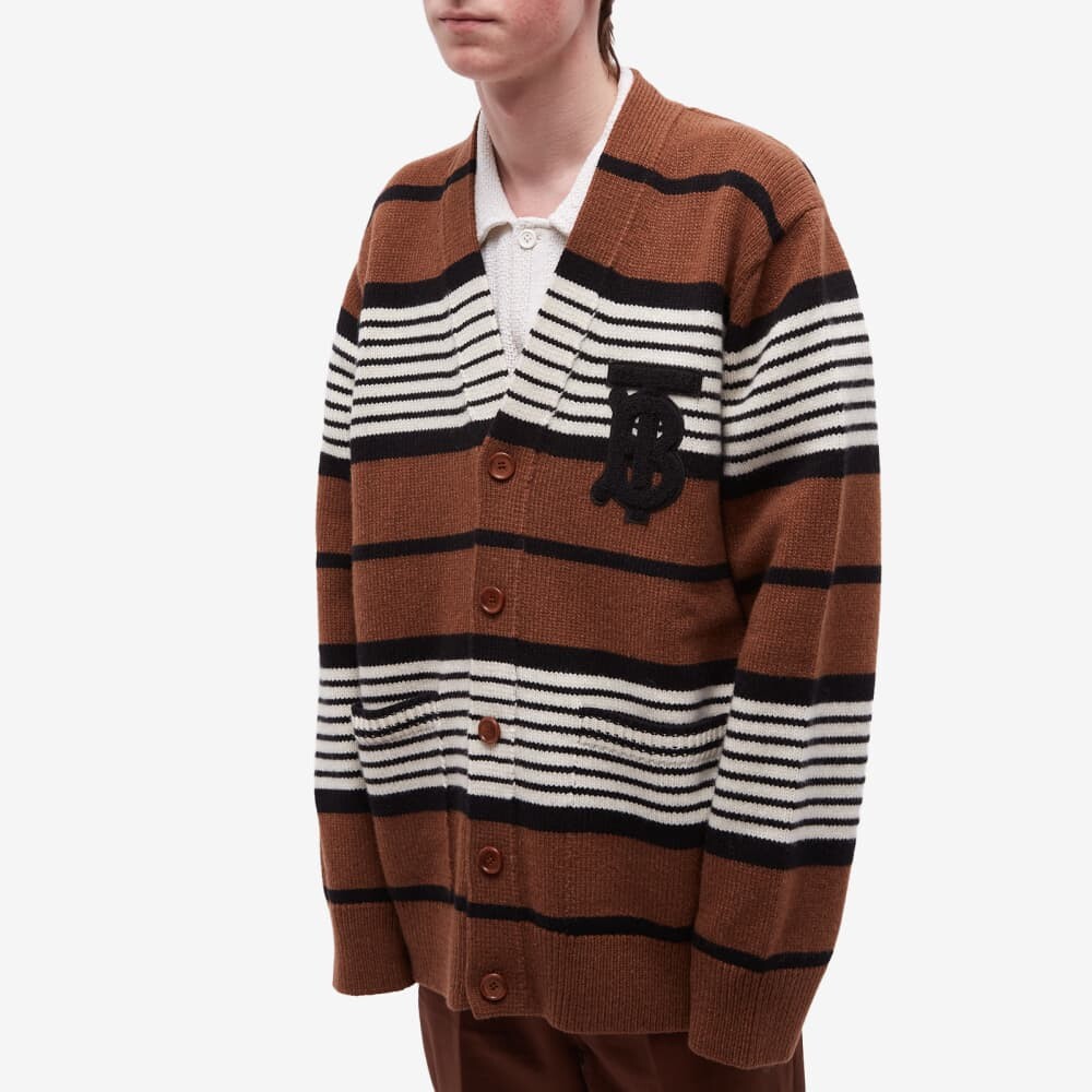 Burberry striped cardigan hotsell