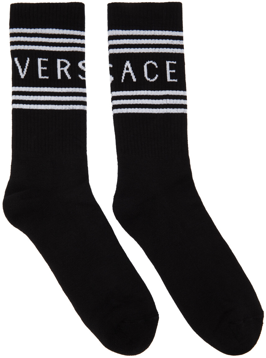 

Черно-белые носки с логотипом 1990-х годов Versace