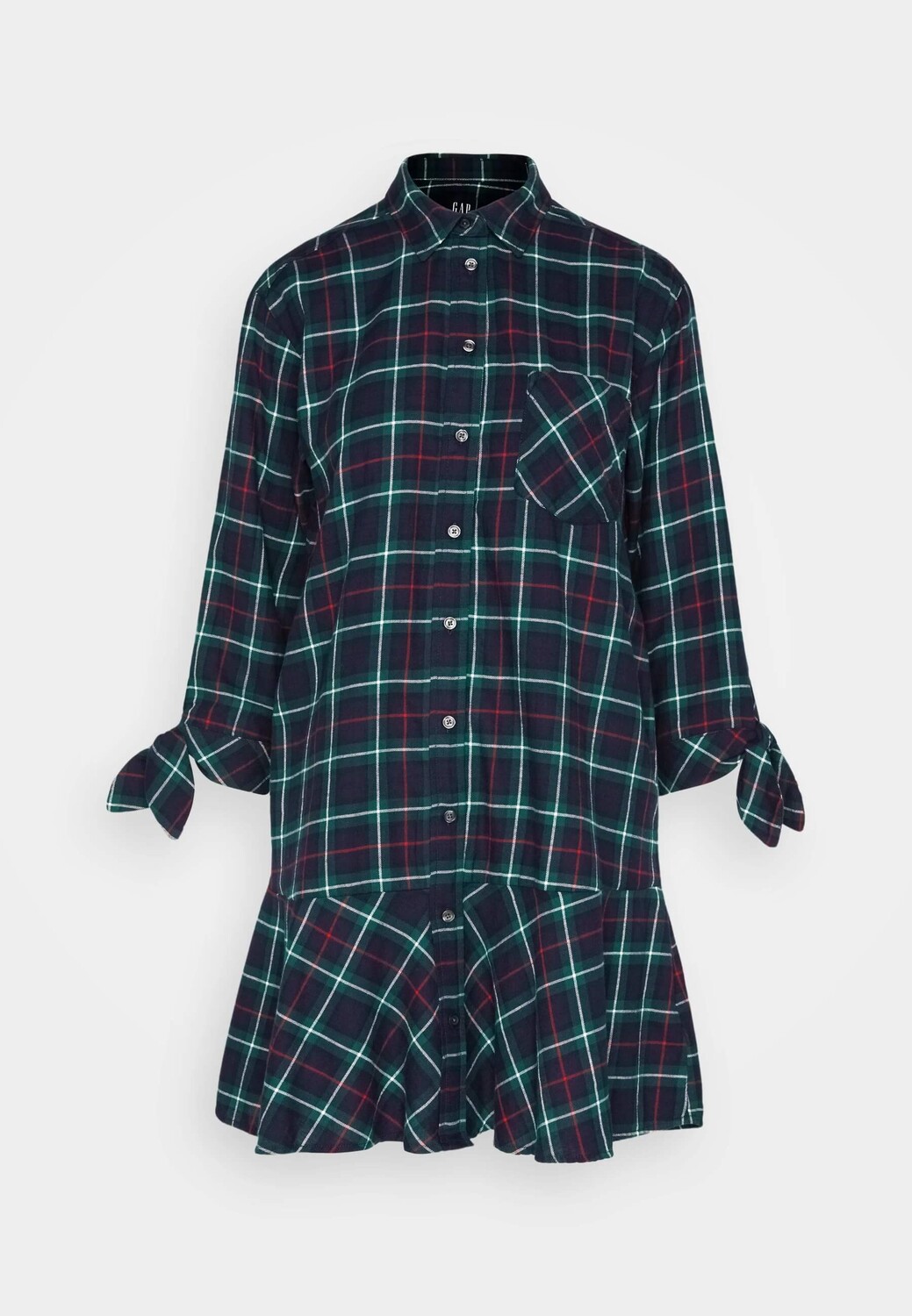 

Платье-рубашка Gap Plaid Flounce, синий
