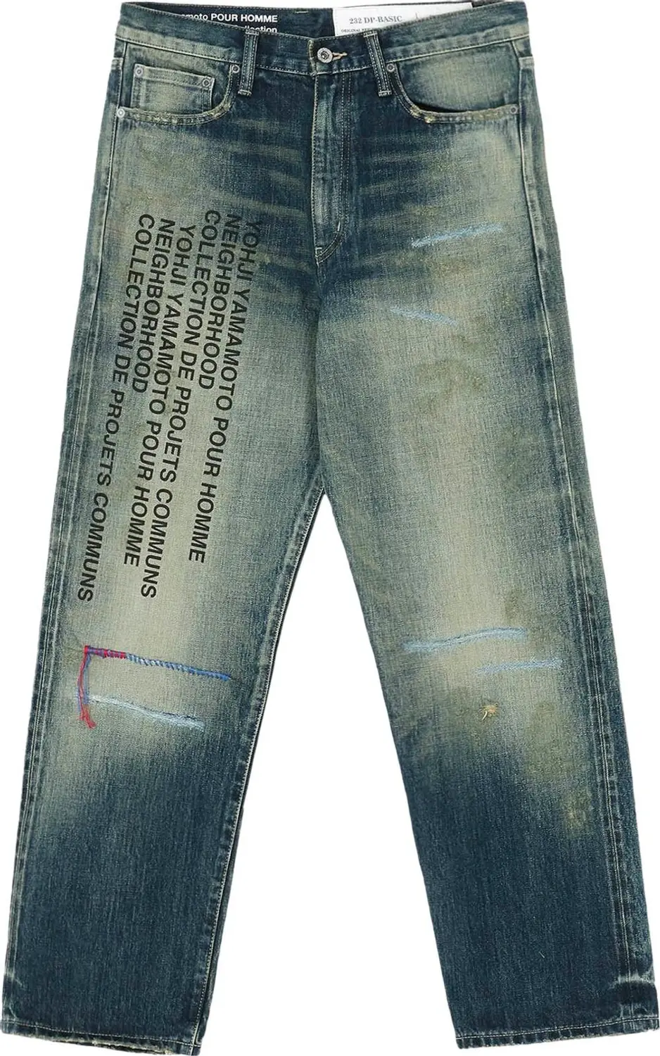 

Джинсы Yohji Yamamoto Pour Homme x Neighborhood Denim, сине-серый