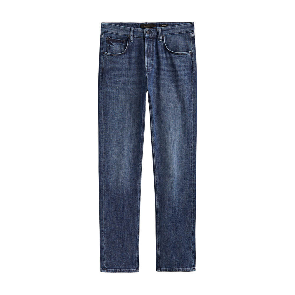 

Джинсы Massimo Dutti Regular Fit Stone Wash, синий