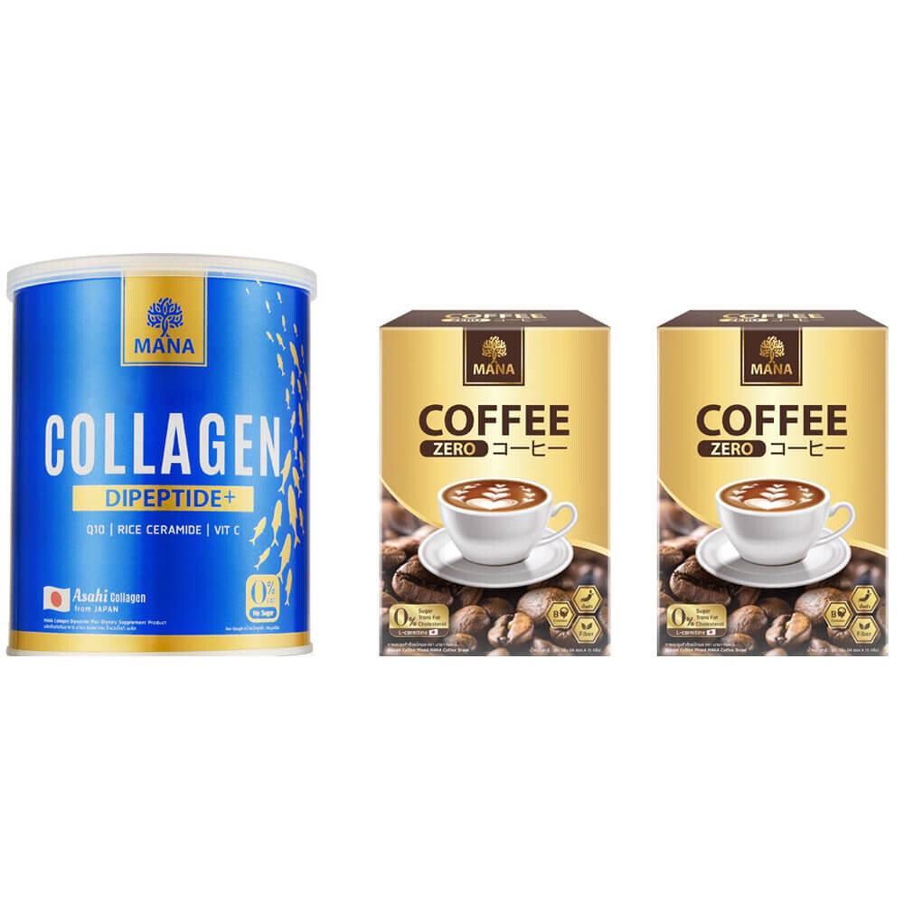 

Коллаген Mana Skincare Dipeptide+ Premium, 1 банка + Кофе Mana Skincare Zero Coffee, 2 упаковки