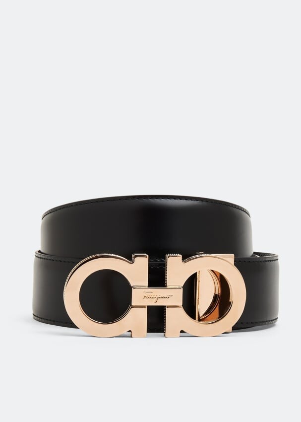

Ремень FERRAGAMO Reversible Gancini belt, черный