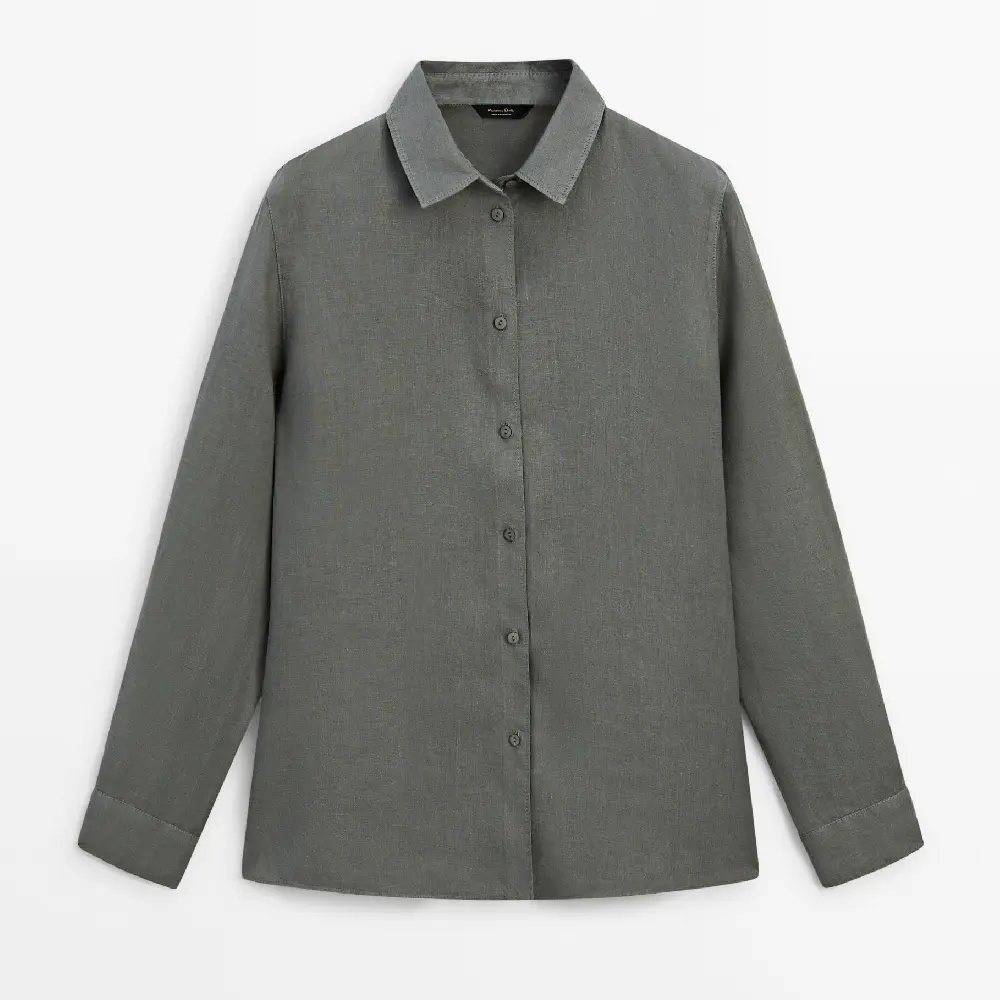 

Рубашка Massimo Dutti 100% Linen, серый